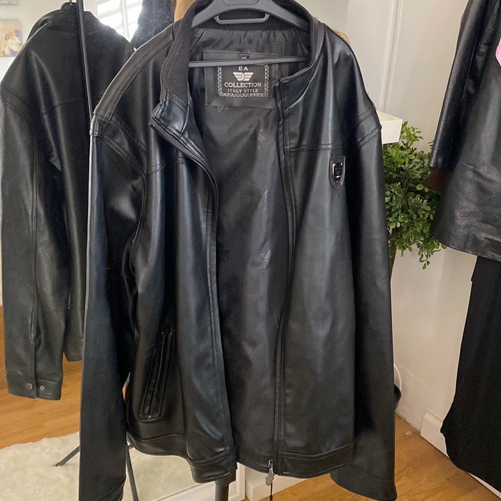 Brand New Mens Black Leather jacket collection Italy Style